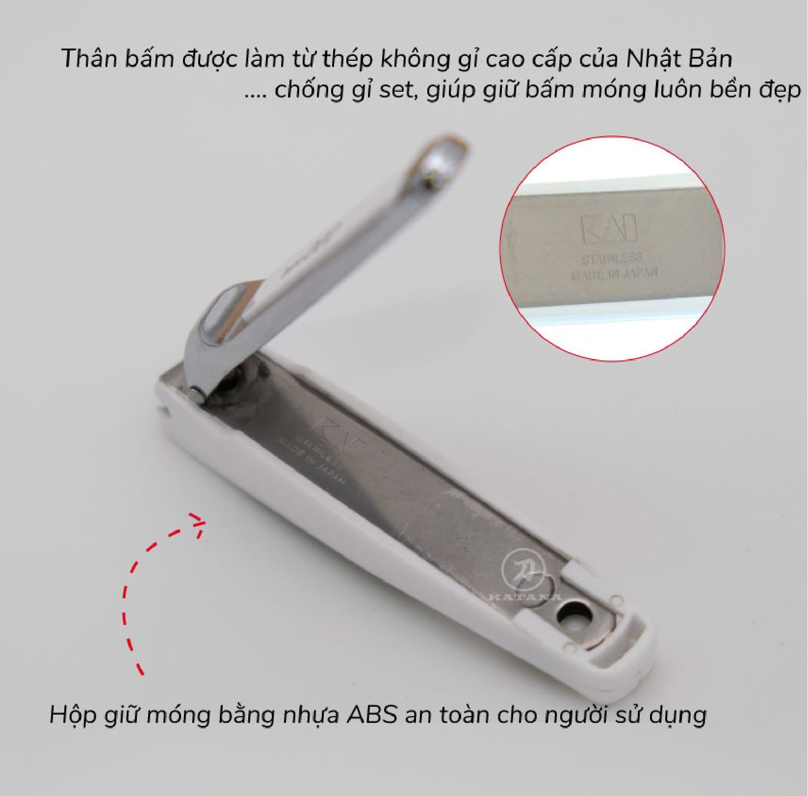 Bấm móng tay cao cấp Nhật KAI-002S màu trắng KE0125