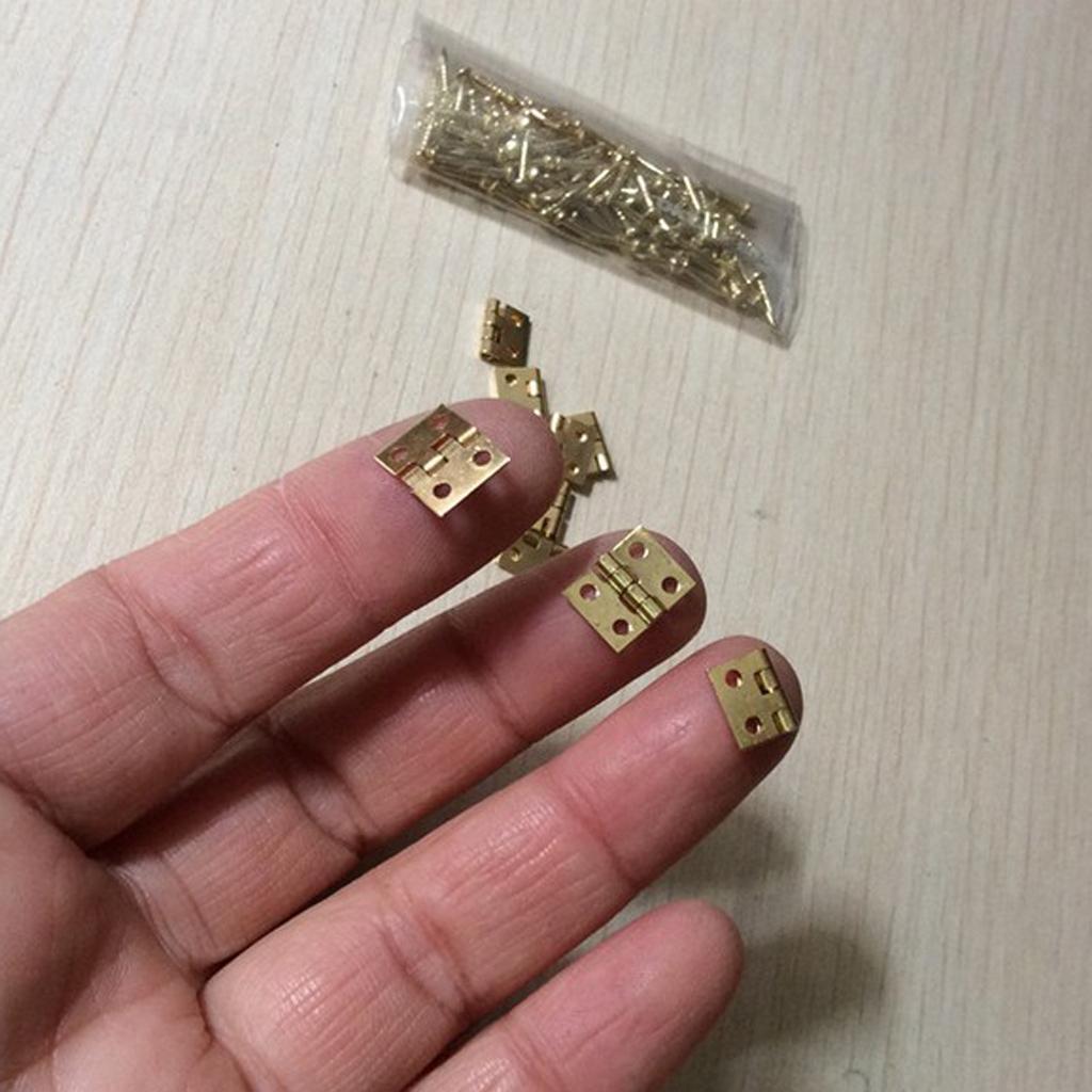 48 Pieces Jewelry Miniature Window Hinge Mini Metal Box Hinges With Screws