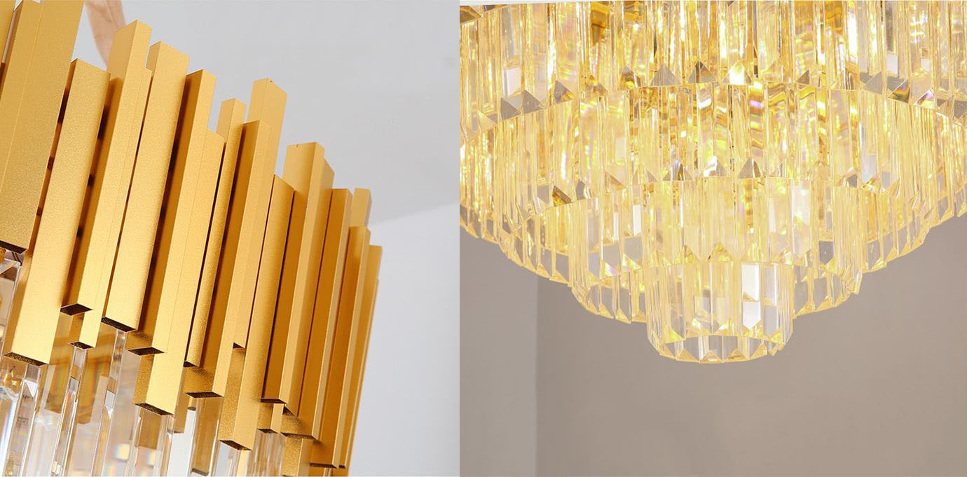 Đèn thả mâm RETSA pha lê loại tròn phong cách hiện đại trang trí nội thất sang trọng.