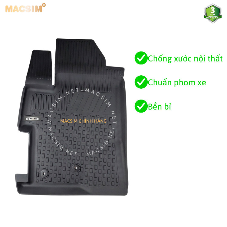 Thảm lót sàn ô tô nhựa TPE Silicon Honda civic 2012-2015 Black Nhãn hiệu Macsim