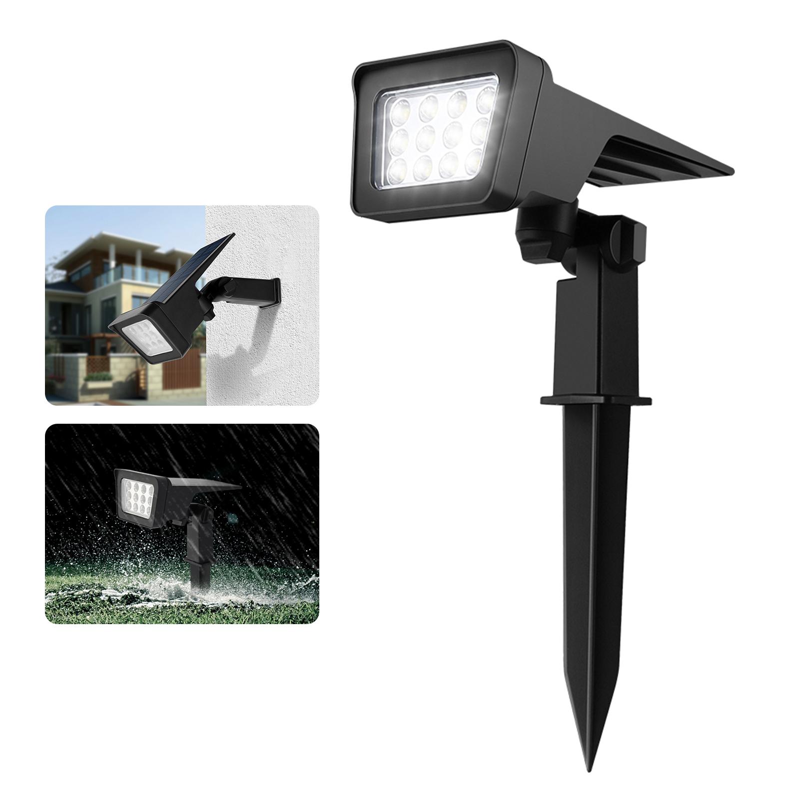 Đèn chiếu tiểu cảnh năng lượng mặt trời với 12 hạt đèn LED cung cấp ánh sáng LED sáng. Tích hợp pin sạc 2200mAh để lưu trữ năng lượng