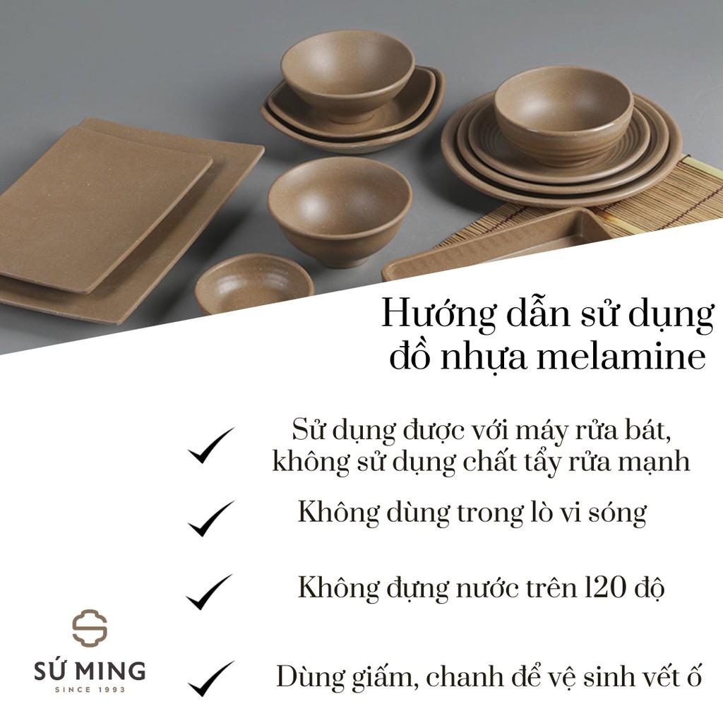 Đĩa Tròn Đen Nhựa Melamine Cao Cấp Dùng Trong Nhà Hàng, Quán Ăn