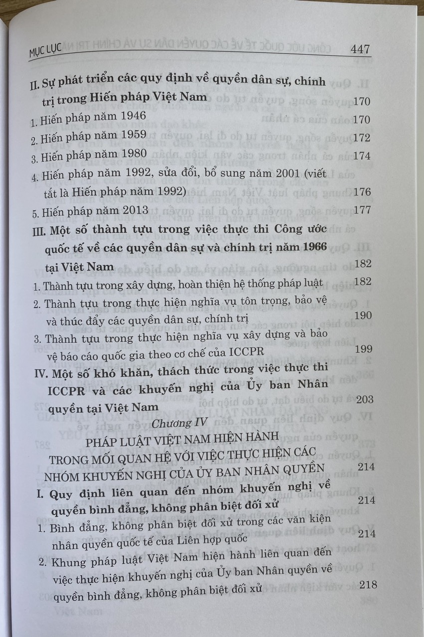 Công ước quốc tế về các quyền dân sự và chính trị năm 1966 và việc thực thi các khuyến nghị của ủy ban nhân quyền tại Việt Nam