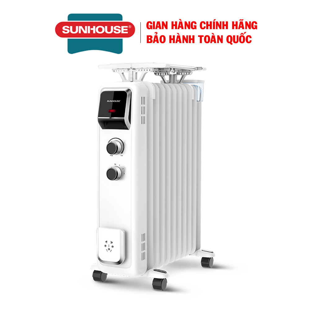 Máy sưởi dầu Sunhouse SHD7084, Công suất 2400W, 13 lá phát nhiệt, làm ấm nhanh, Có giàn phơi - Hàng chính hãng, bảo hành 12 tháng