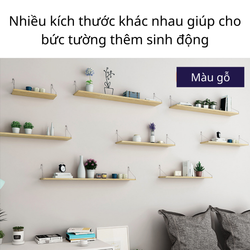 Giá Sách Treo Tường Trang Trí FIVO Mã FB40 Không Cần Khoan Tặng Kèm Đinh 4 Chân Chịu Lực Lên Đến 10KG Với Móc Inox Dễ Dàng Gắn Lên Tường