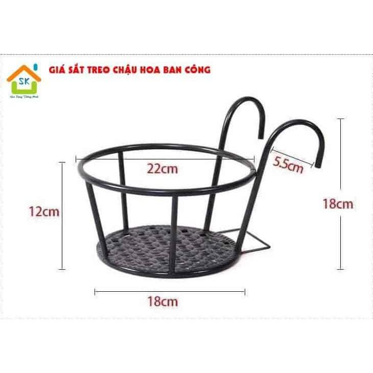 P Giá inox để chậu hoa treo ban công