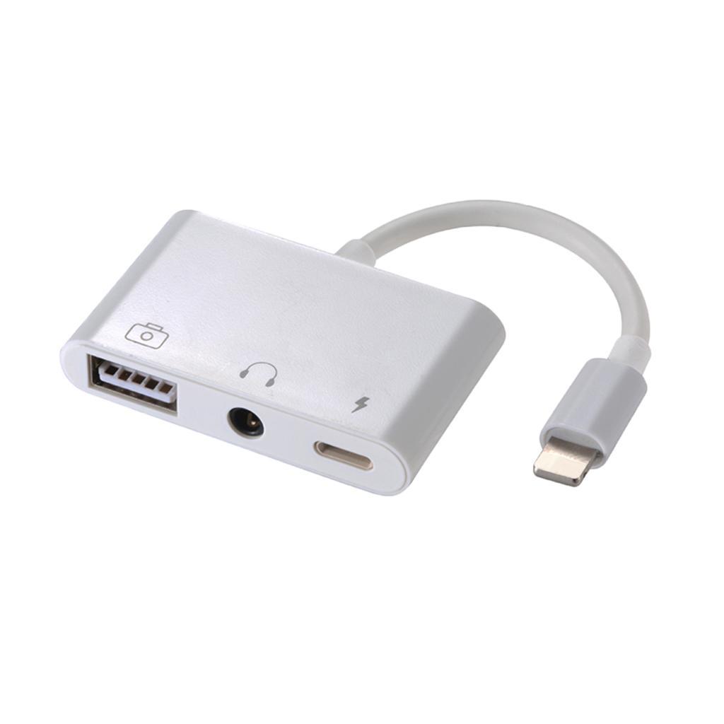 OTG USB 3.5mm Audio Video Charger Adapter Hub Converter Cable for Apple iPad