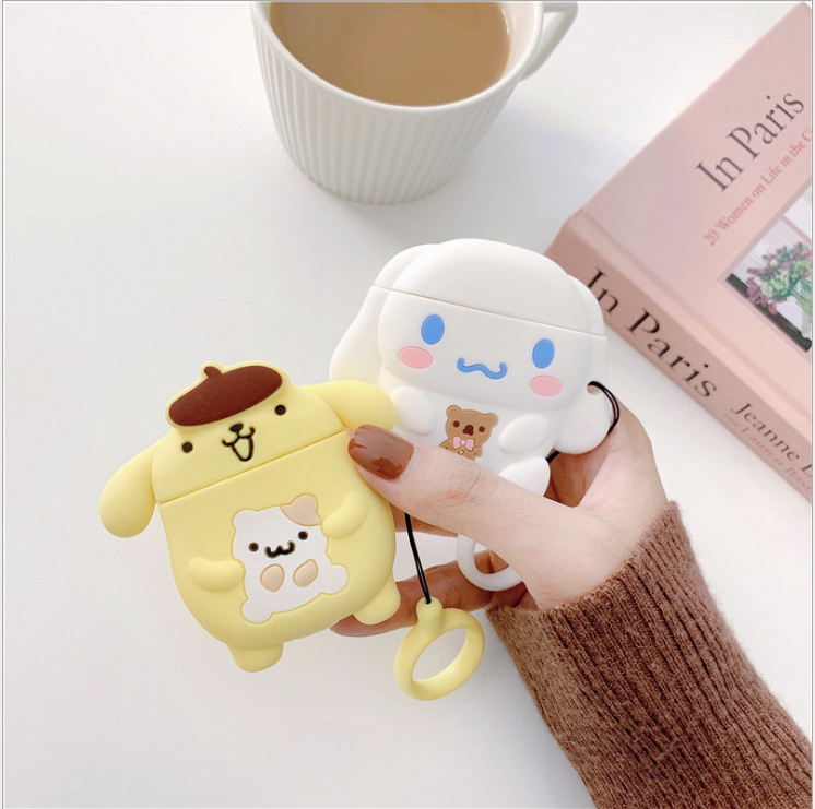 Ốp bảo vệ tai nghe Chó Pudding và chó quế trắng dành cho case airpod 1/2/Pro chống va đập