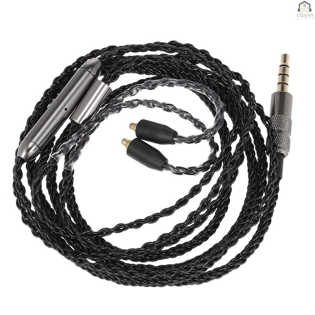 Cáp nối tai nghe MMCX 3.5mm có thể tháo rời kèm mic cho Shure SE535 SE846 UE900
