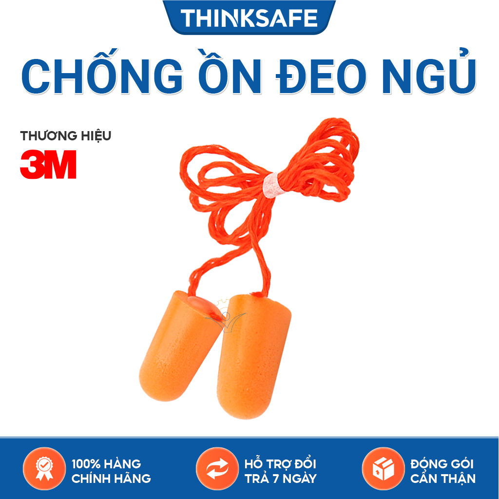 Nút tai chống ồn 3M 1110 cấu tạo từ PU xốp, bịt tai chống ồn đạt chỉ số NRR 29dB -