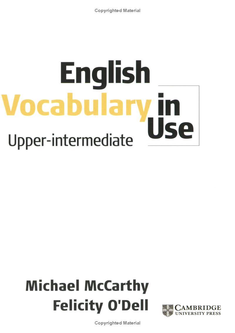 English Vocabulary In Use Upper-Intermediate Book With Answers