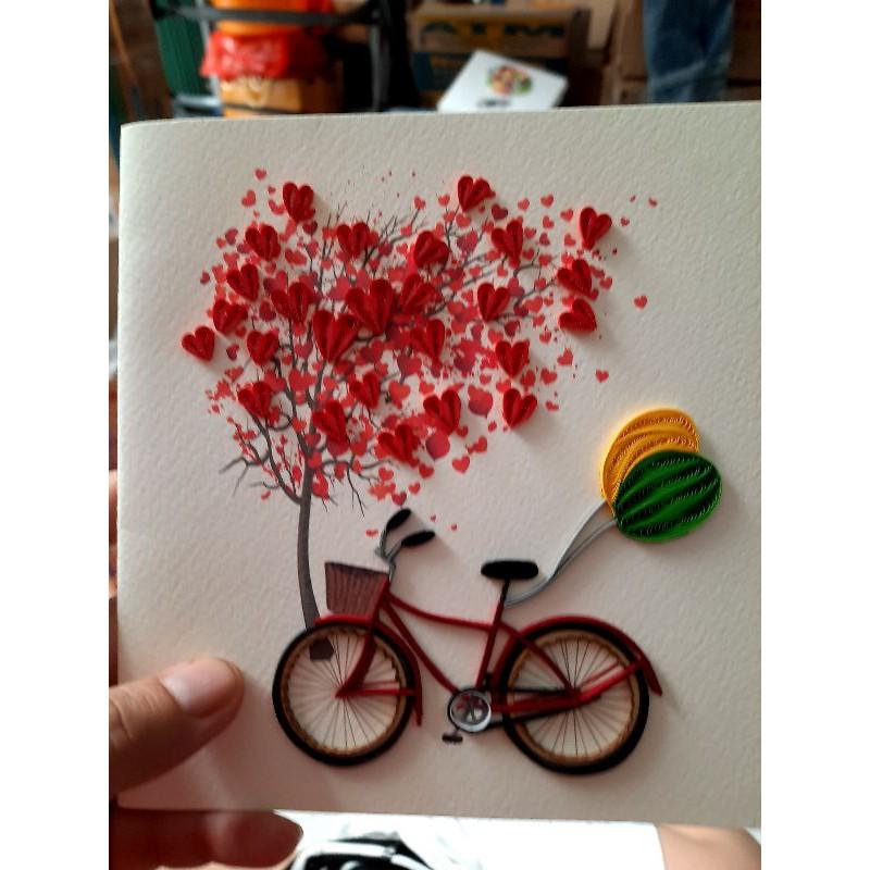 THIỆP QUILLING, THIỆP HANDMADE TÌNH YÊU NHIỀU MẪU