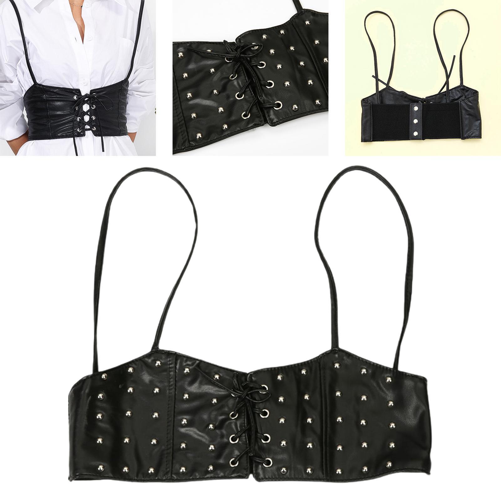 Women Belt Fashion PU Leather Elastic Waist Belt Steampunk Underbust Corset Wide Cincher