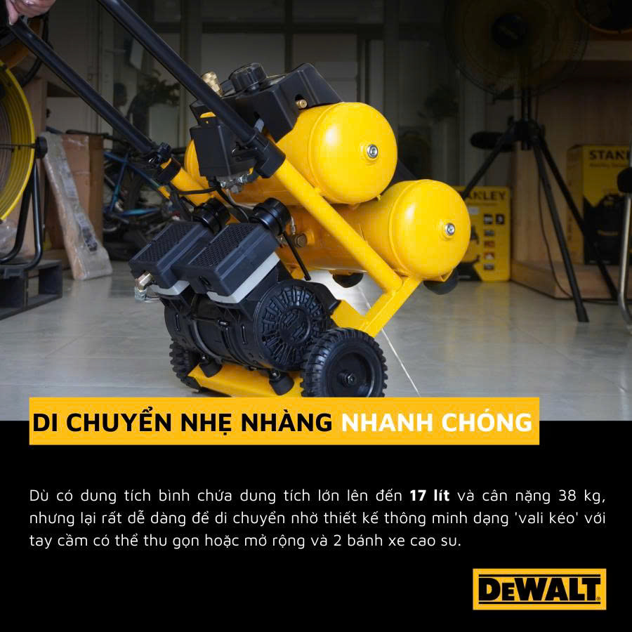 Máy nén khí không dầu 17L DeWALT DXCM3321782 - Hàng chính hãng