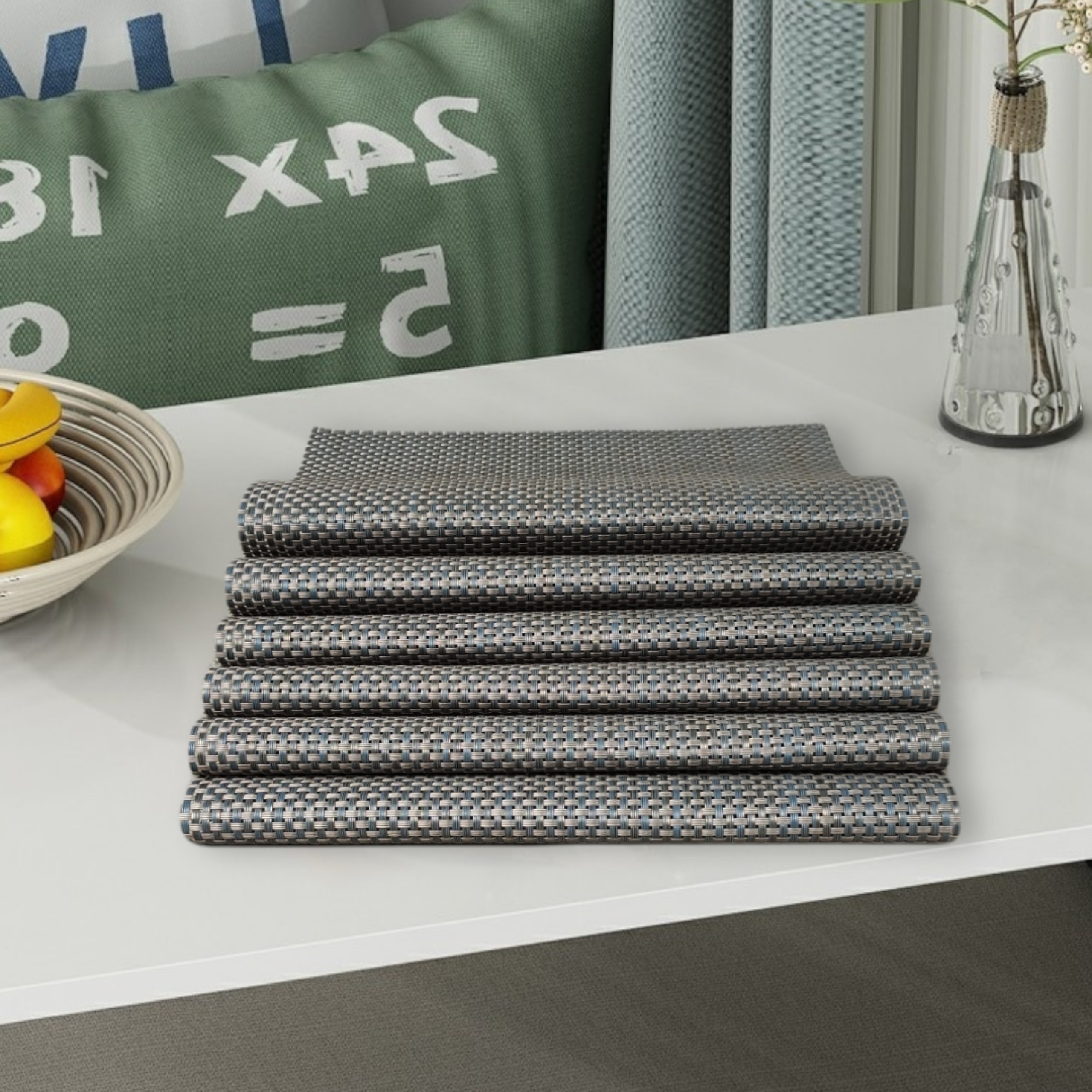 Combo 6 tấm lót bàn ăn bằng nhựa cao cấp KT 45x30cm