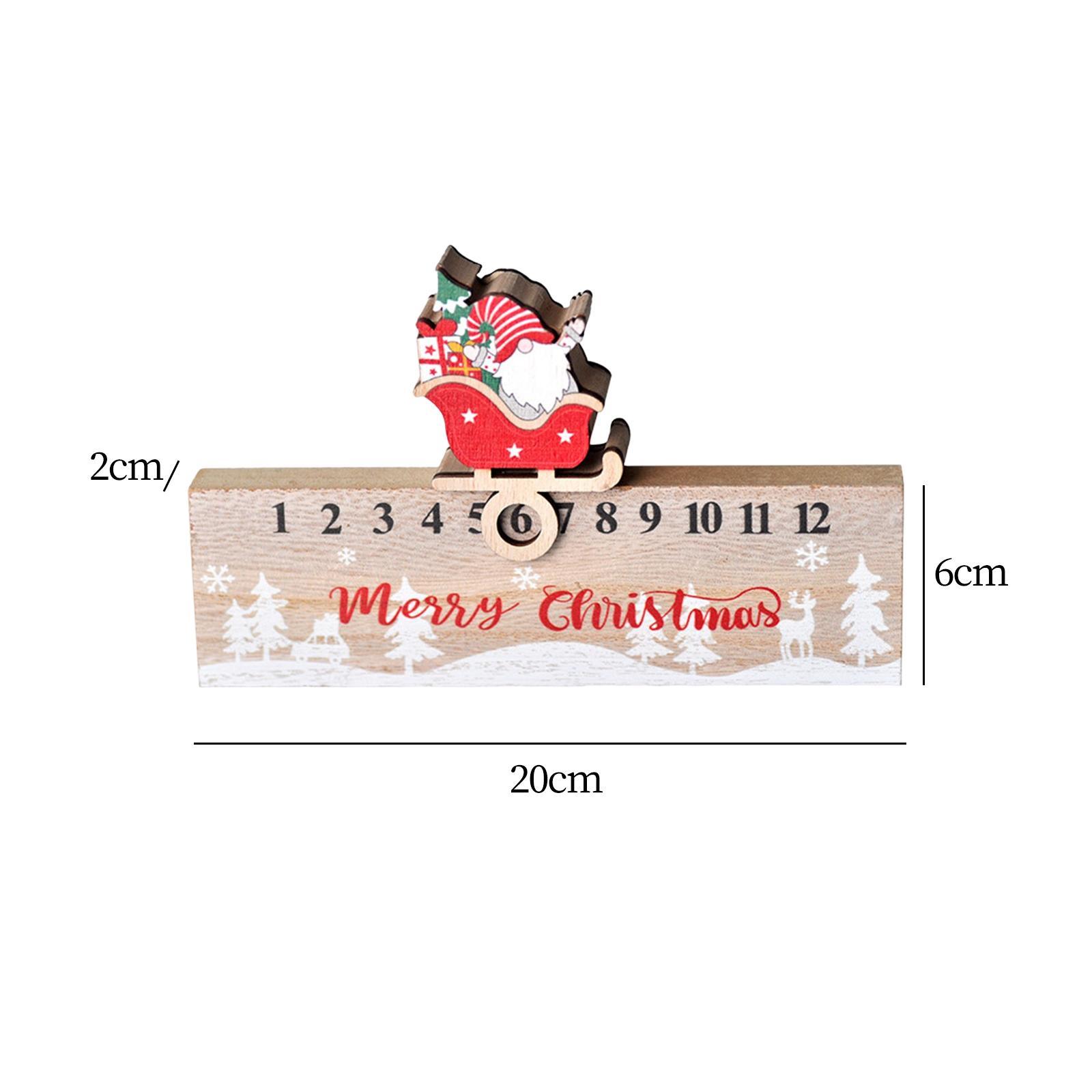 Christmas Desk Calendar Holiday Advent Calendar for Xmas Indoor Decoration