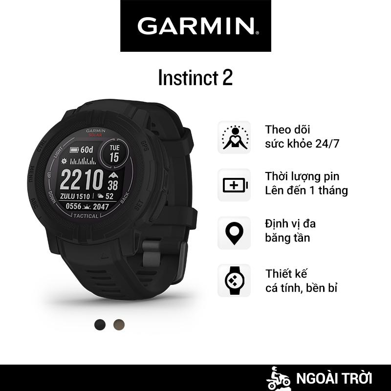 Đồng Hồ Thông Minh Garmin Instinct 2 Solar - Tactical Edition (Black/Coyote Tan) - Hàng Chính Hãng