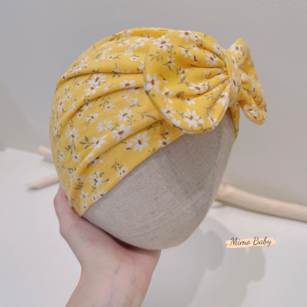 Mũ nón turban màu vàng họa tiết hoa nhí vintage dễ thương cho bé gái MTB167 Mimo baby