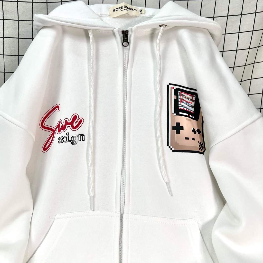 Áo Khoác Hoodie Zip Jacket GAME ON XOXO Dây Kéo Form Rộng Nam Nữ Vải Nỉ Bông Ulzzang