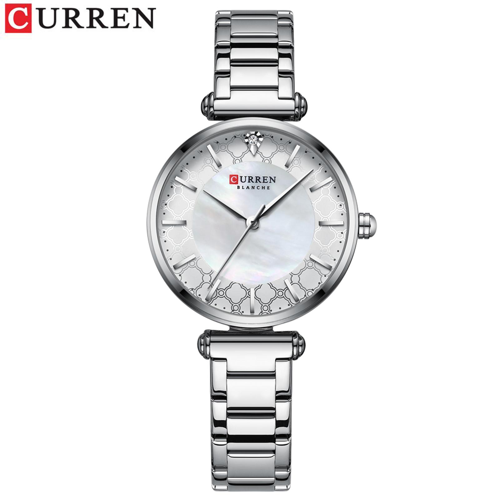 Đồng hồ đeo tay thời trang nữ cổ điển CURREN chống thấm nước với dây đeo bằng thép không gỉ