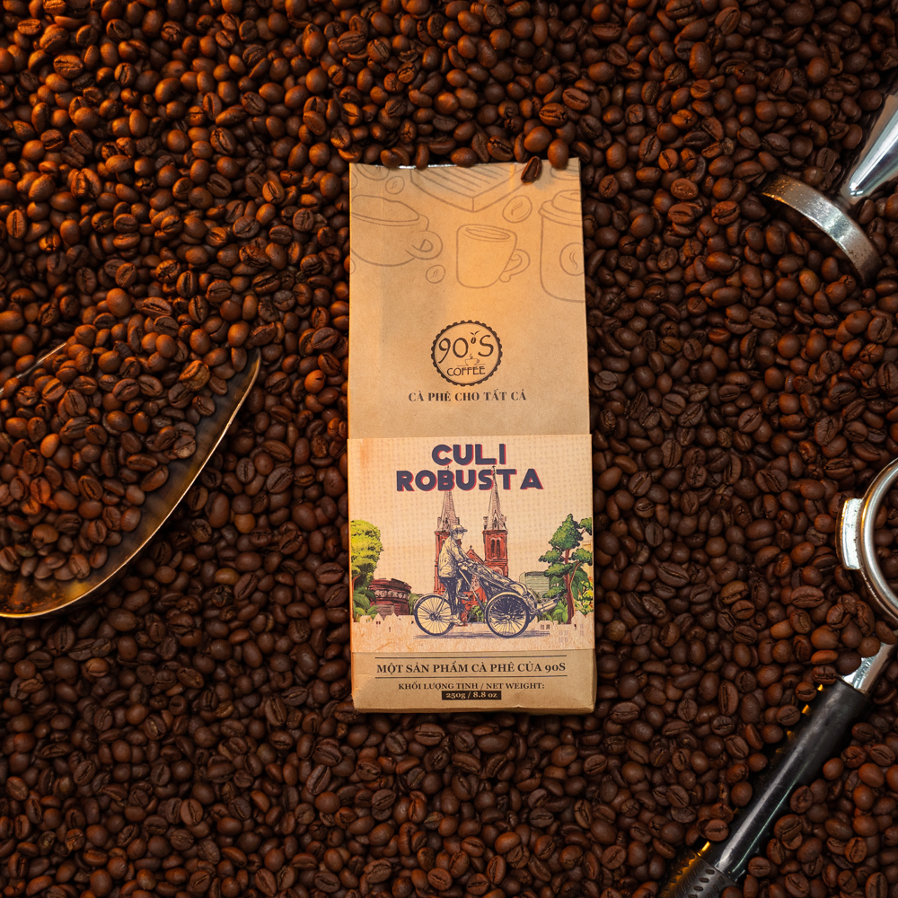 Cà Phê Culi Robusta Rang Xay Nguyên Chất - Dạng Bột - 90S Coffee Vietnam - 100% Cà Phê Sạch Cao Cấp