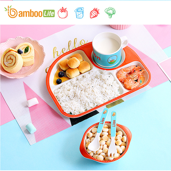 Bộ khay ăn dặm từ sợi tre Bamboo Life cho bé BL002 hàng chính hãng Dụng cụ ăn dặm cho bé Đồ dùng ăn dặm cho bé Bộ chén bát ăn dặm cho bé