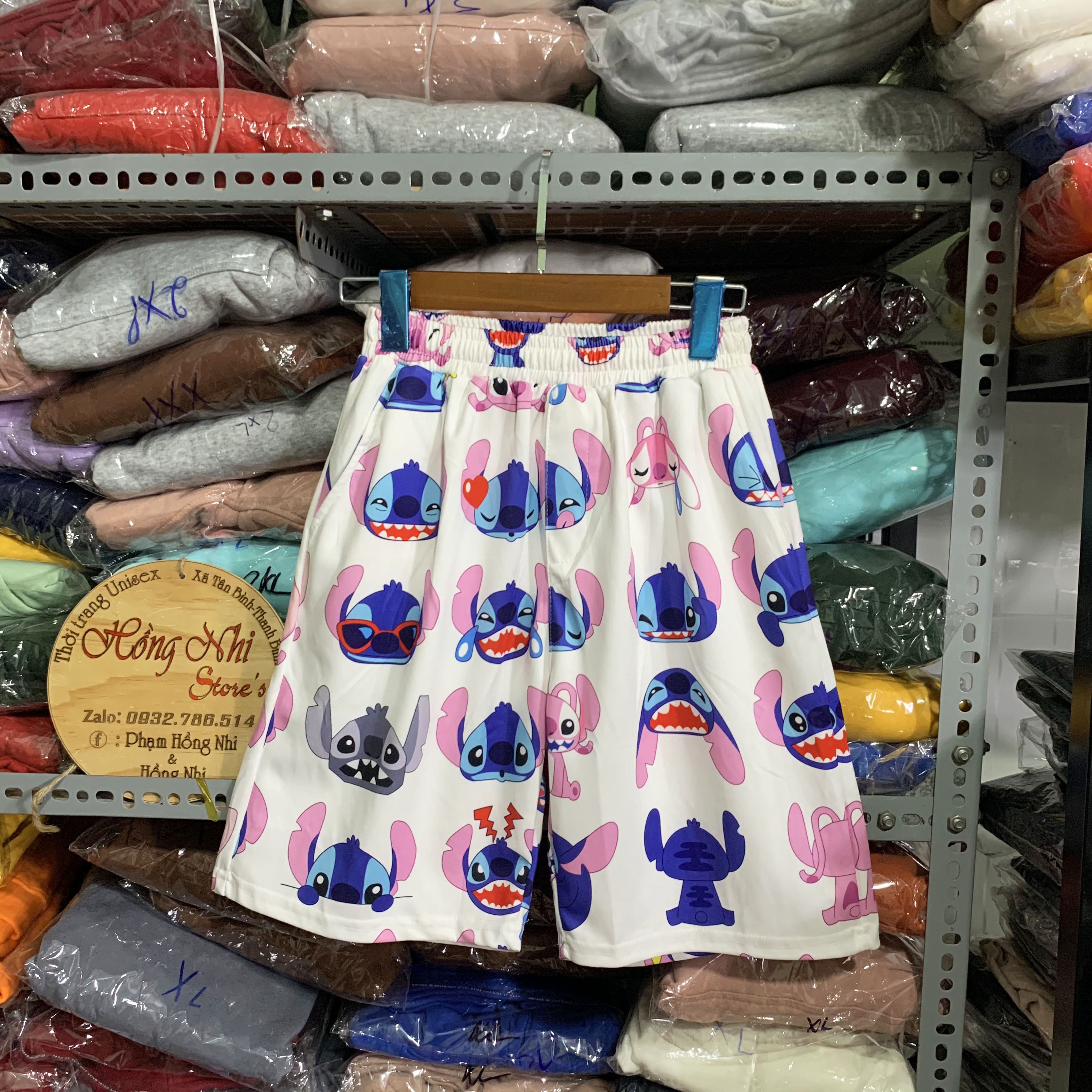 Quần Short Cartoon Unisex Màu Trắng - Quần Đùi Hoạt Hình Siêu Cute - MM
