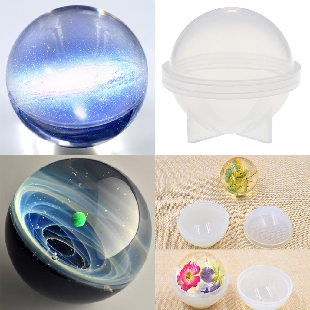 2 Pieces DIY Silicone Sphere Ball Mold Resin Casting Mold Handcraft Ornament Jewelry Making Mould 50mm 60mm