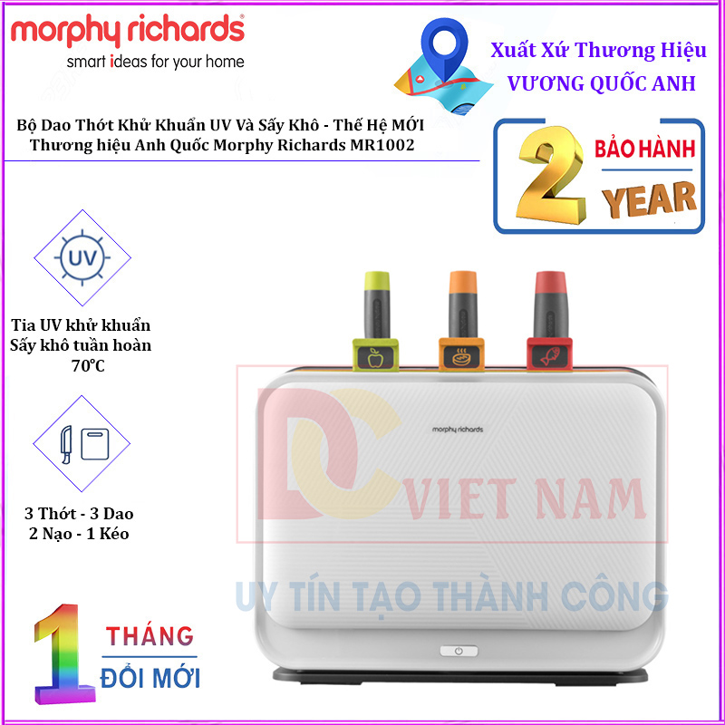 Bộ Dao Thớt Khử Khuẩn UV Và Sấy Khô Morphy Richards MR1002 Thế Hệ Thứ 3