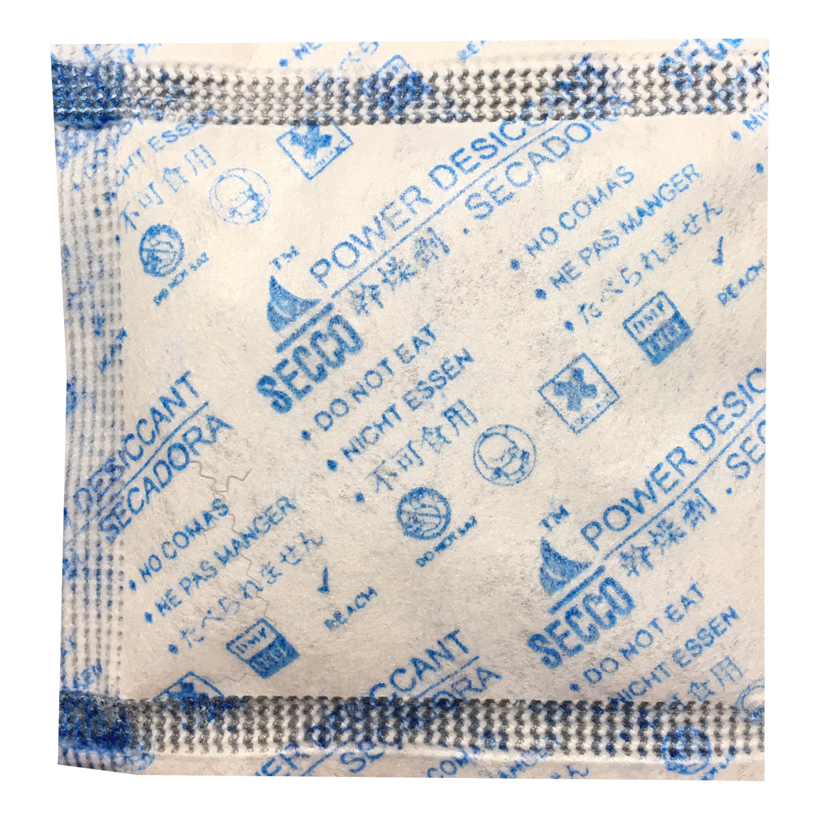 Túi hút ẩm Secco silica gel 3gr - 1kg (333 túi) - Chính hãng - Vải trắng - Chữ xanh logo
