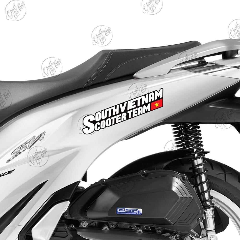 Tem logo decal tem sticker hội nhóm xe dán trang trí xe SOUTH VIETNAM SCOOTER TEAM - ANCHI PRINTING