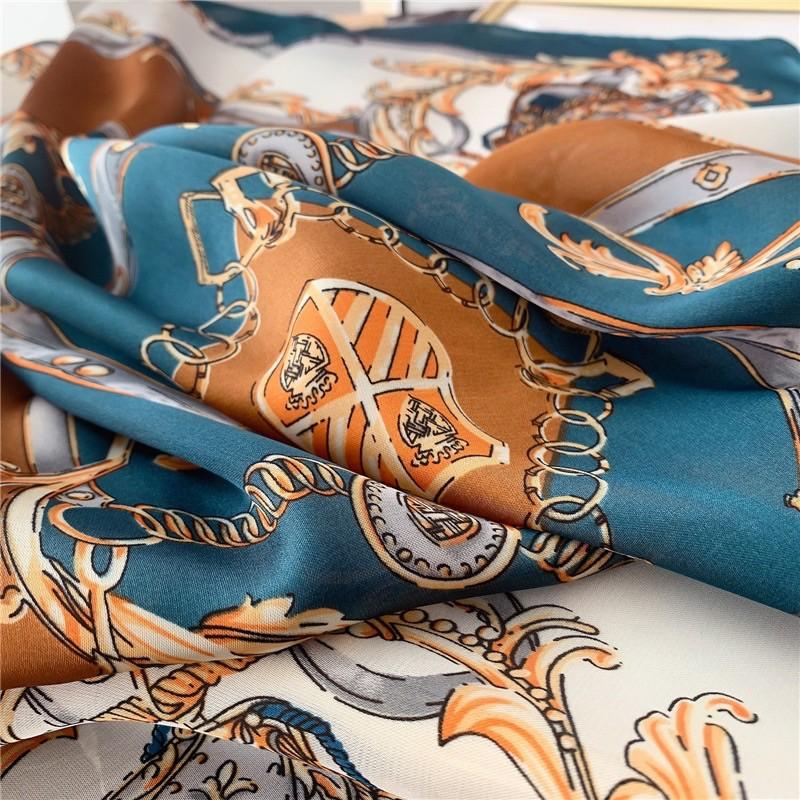 Khăn turban lụa vuông cao cấp choàng cổ size 70x70cm thanh lịch đa năng dùng làm áo yếm in hoa văn
