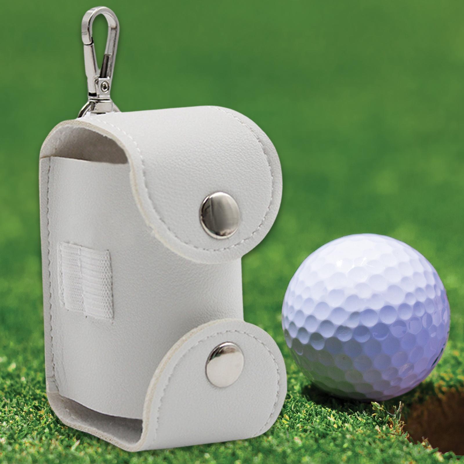 PU Leather Club Ball Pouch Waist Bag Golfer Outdoor Case