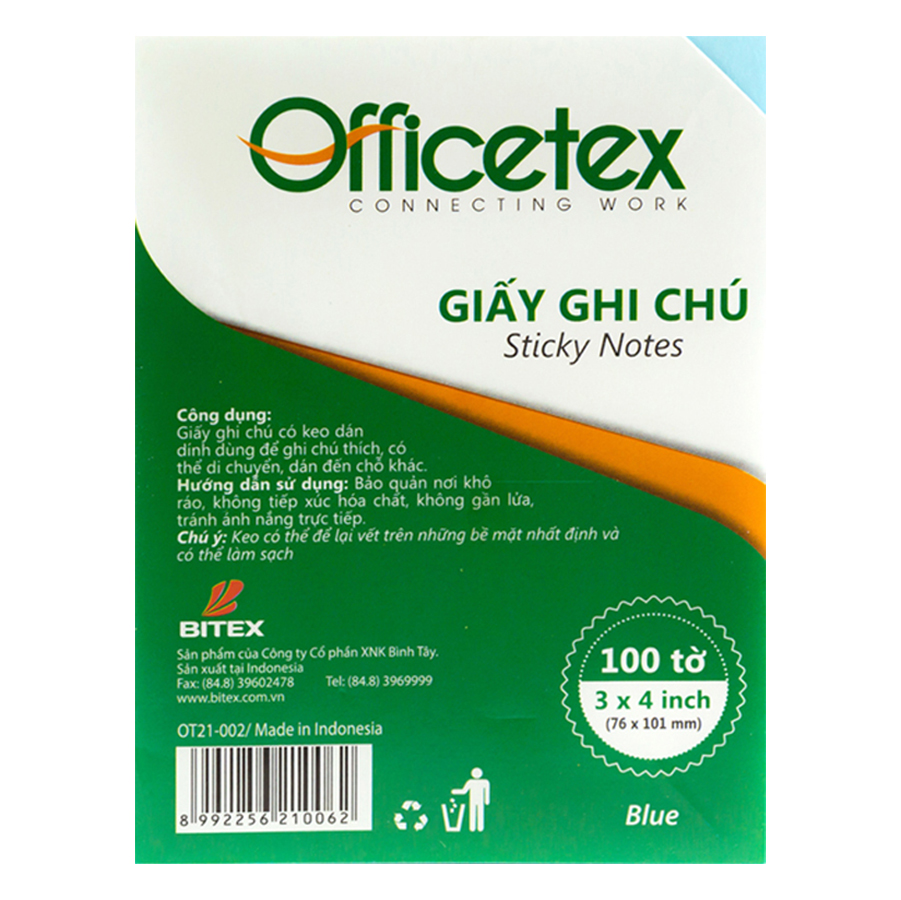 Giấy Ghi Chú OFFICETEX (3 x 4 inch)