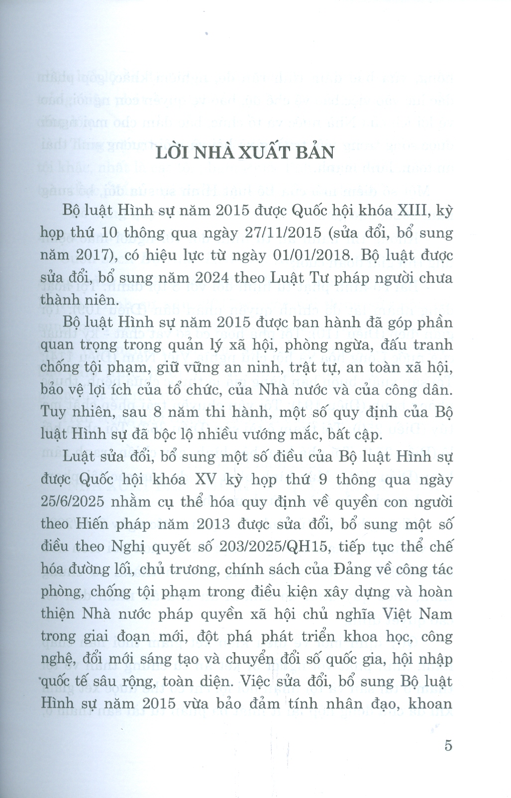 Bộ Luật Hình Sự Năm 2015 (Sửa Đổi, Bổ Sung Năm 2017, 2024, 2025) (Bản in năm 2026)