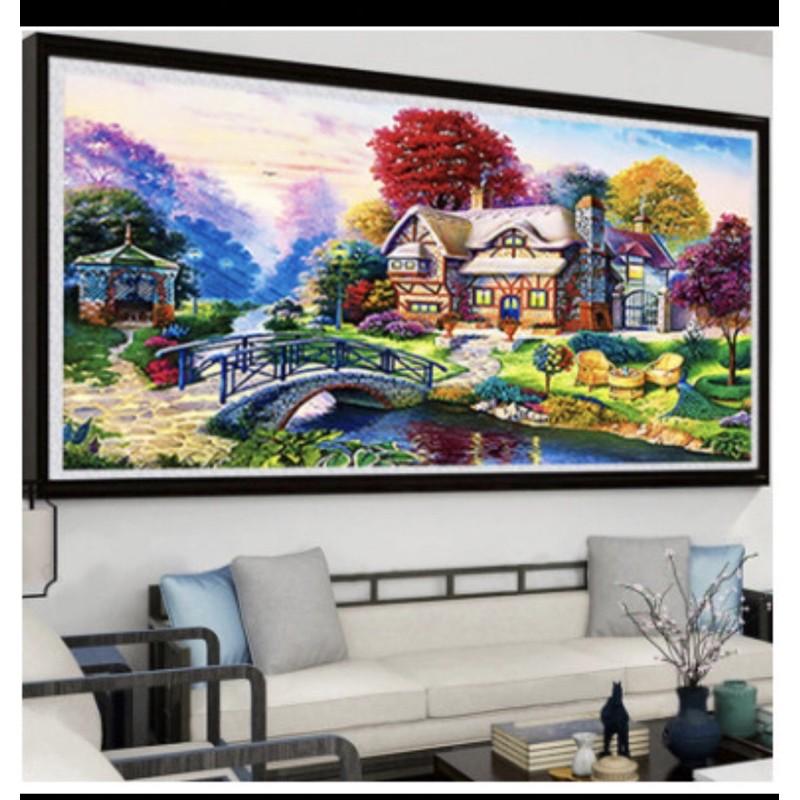 Tranh thêu chữ thập Phomg cảnh mùa Xuân h2113 kt 150x75 cm