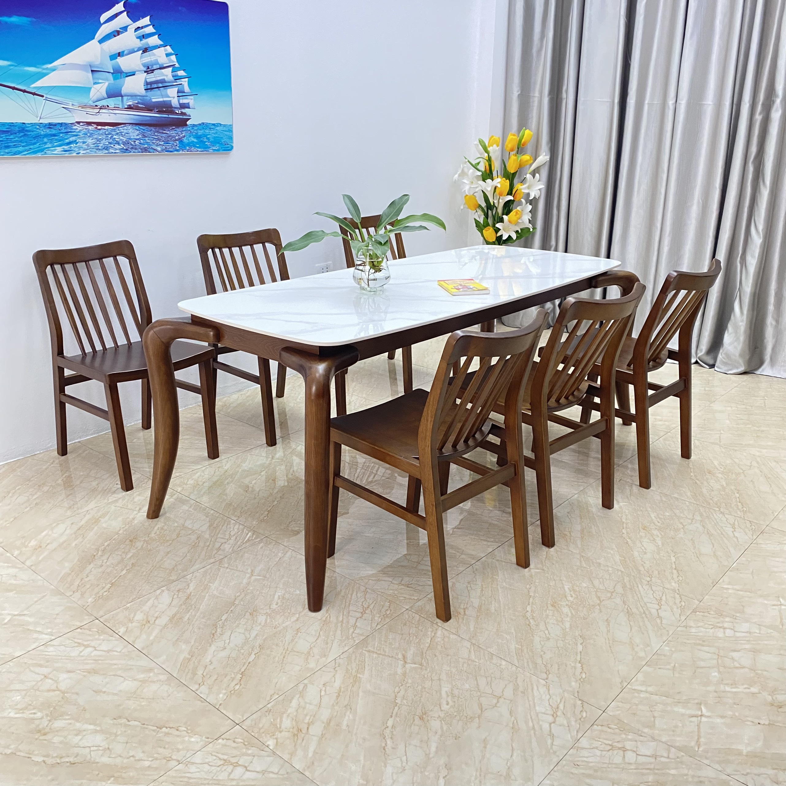 Bộ bàn Xuân hè 6 ghế