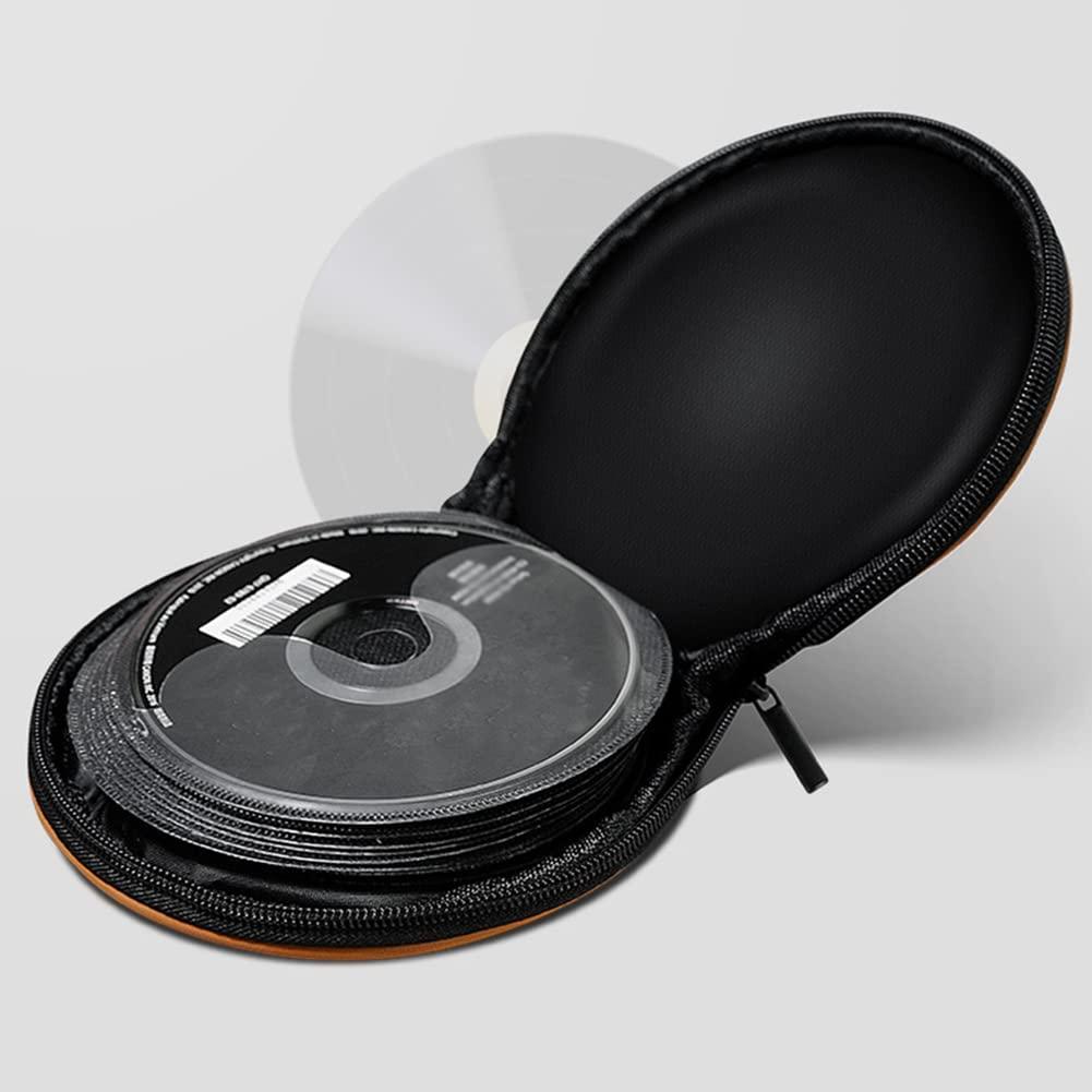 Vỏ CD di động, 20 công suất CD CD CD trong DVD DVD Túi lưu trữ DVD Túi xách DVD Túi DVD Túi DVD với khóa kéo cho Bàn nhà, màu đen