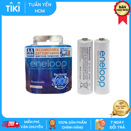 Vỉ 2 viên pin sạc AA Panasonic Eneloop BK-3MCCE/2NT - Hàng chính hãng