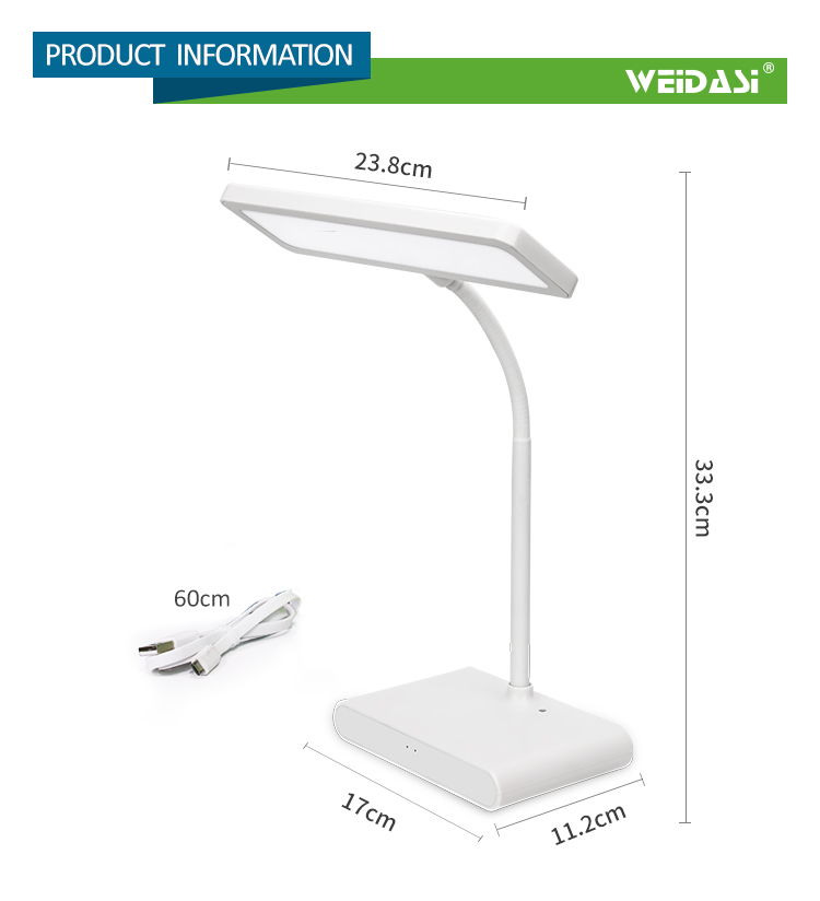 Đèn LED sạc để bàn 3 chế độ sáng, có thể tăng giảm ánh sáng WD-6047