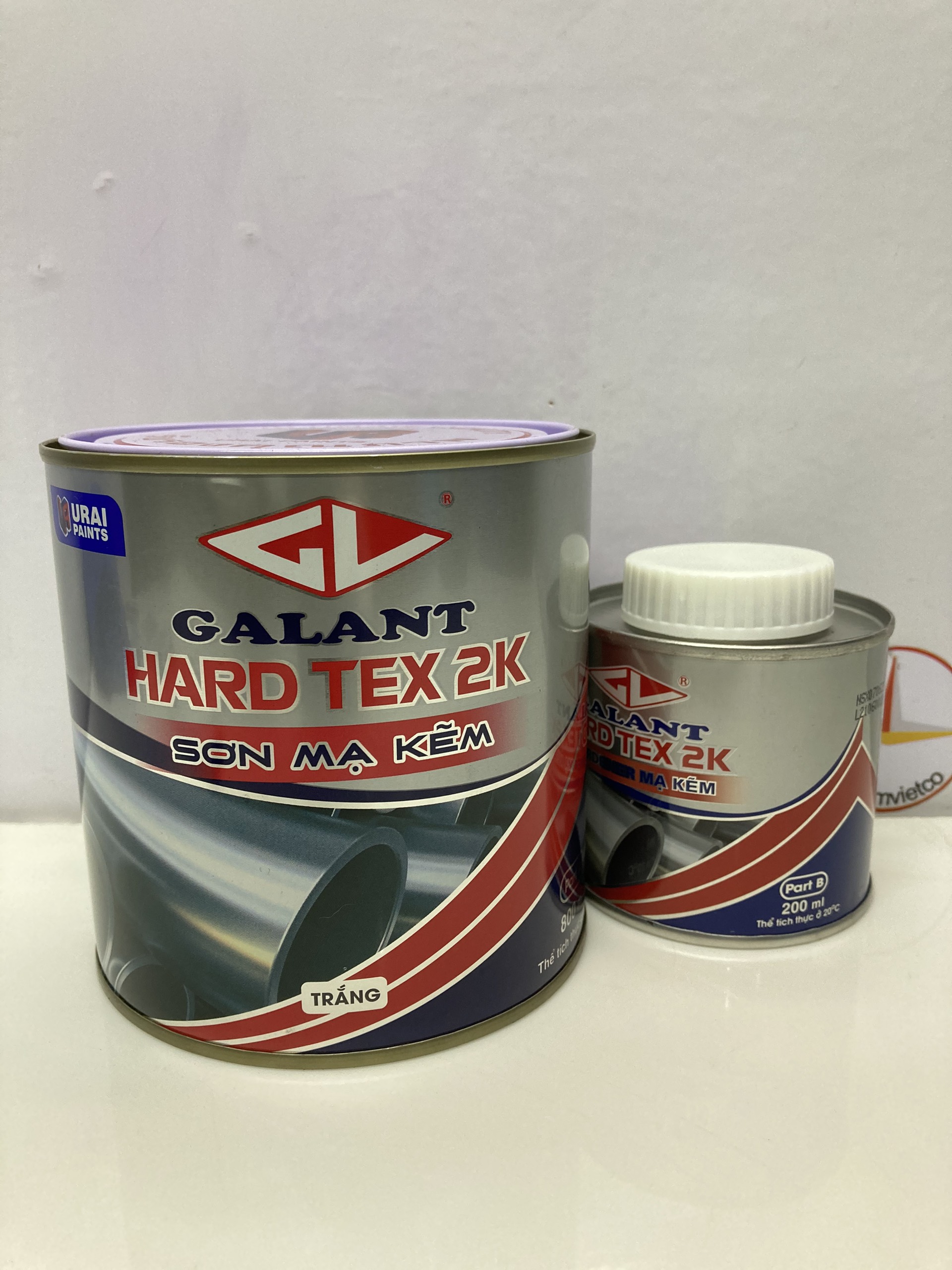 Sơn sắt mạ kẽm không cần lót Galant Hard Tex 2K White 400 1L