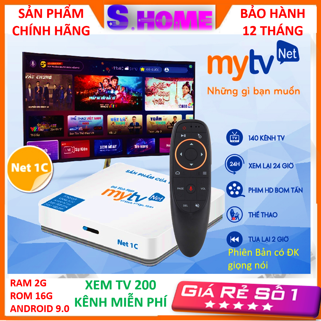 Android Box Mytv net  Phiên bản Ram 2G/16G 4G/32G có điều khiển giọng nói - Xem 200 Kênh truyền hình miễn phí - Hàng Chính Hãng