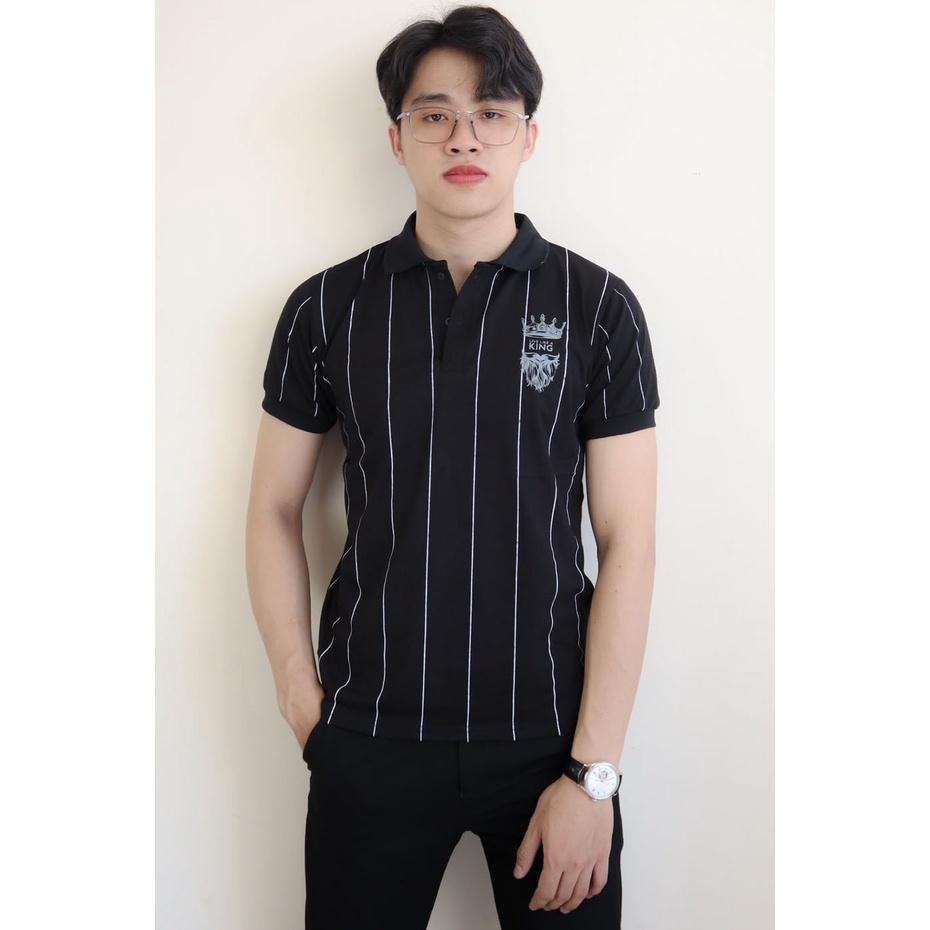 ÁO THUN NAM POLO CỔ TRỤ SỌC TRẮNG