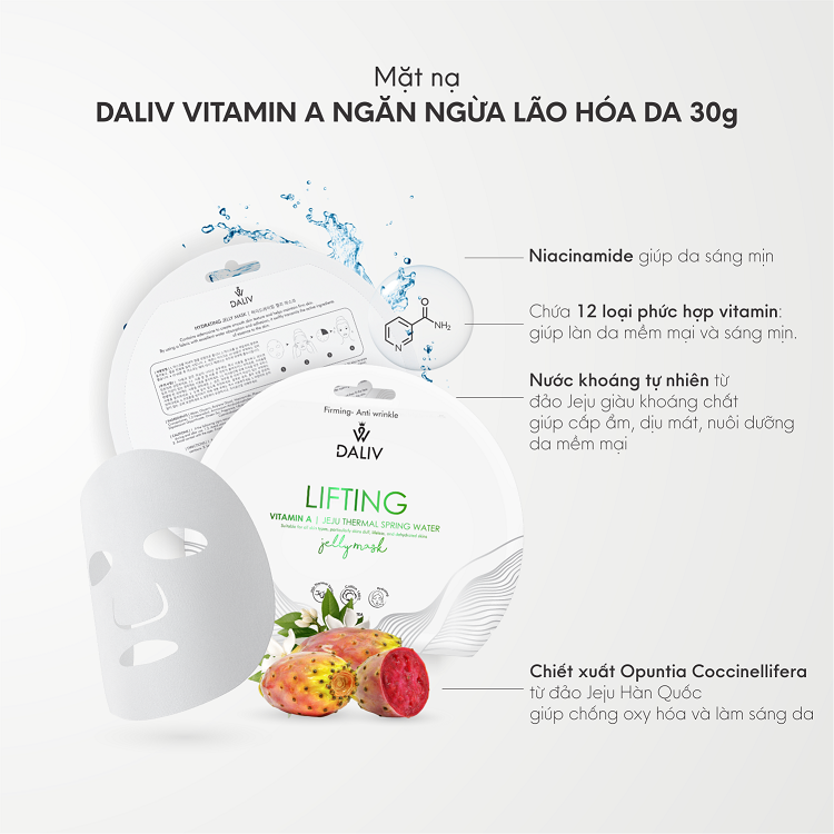 [Mua 10 tặng 2] Mặt nạ Daliv Vitamin A ngăn ngừa lão hóa da 30g
