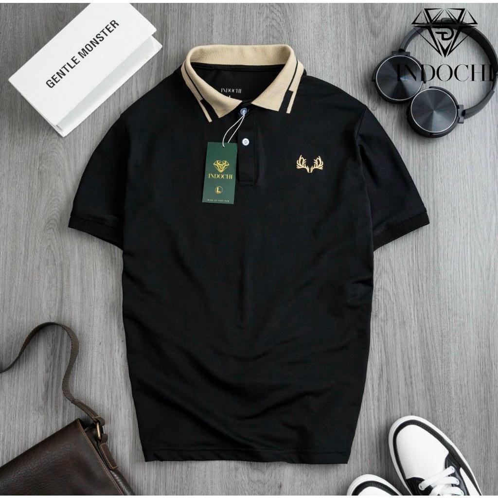 Áo polo nam thêu hoạ tiết chất cotton cá sấu siêu đep