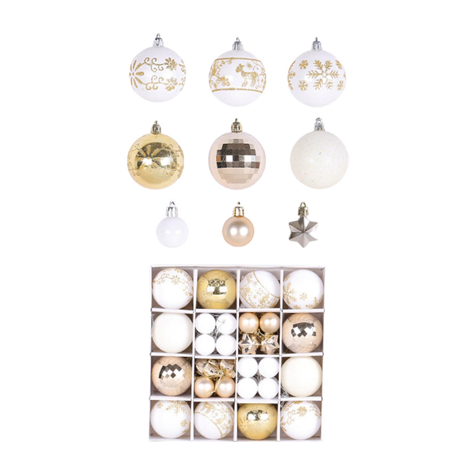 44Pcs Christmas Balls Ornaments with String Decorative Balls Xmas Tree Decor