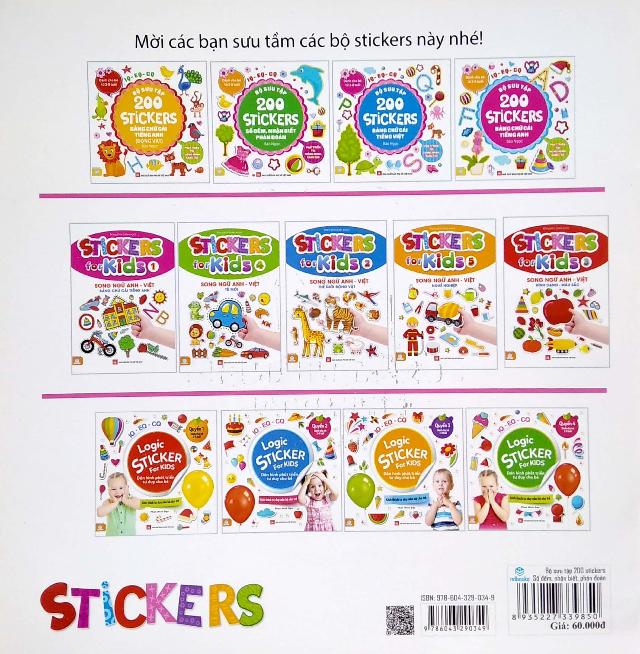 Bộ Sưu Tập 200 Stickers - Số Đếm, Nhận Biết, Phán Đoán