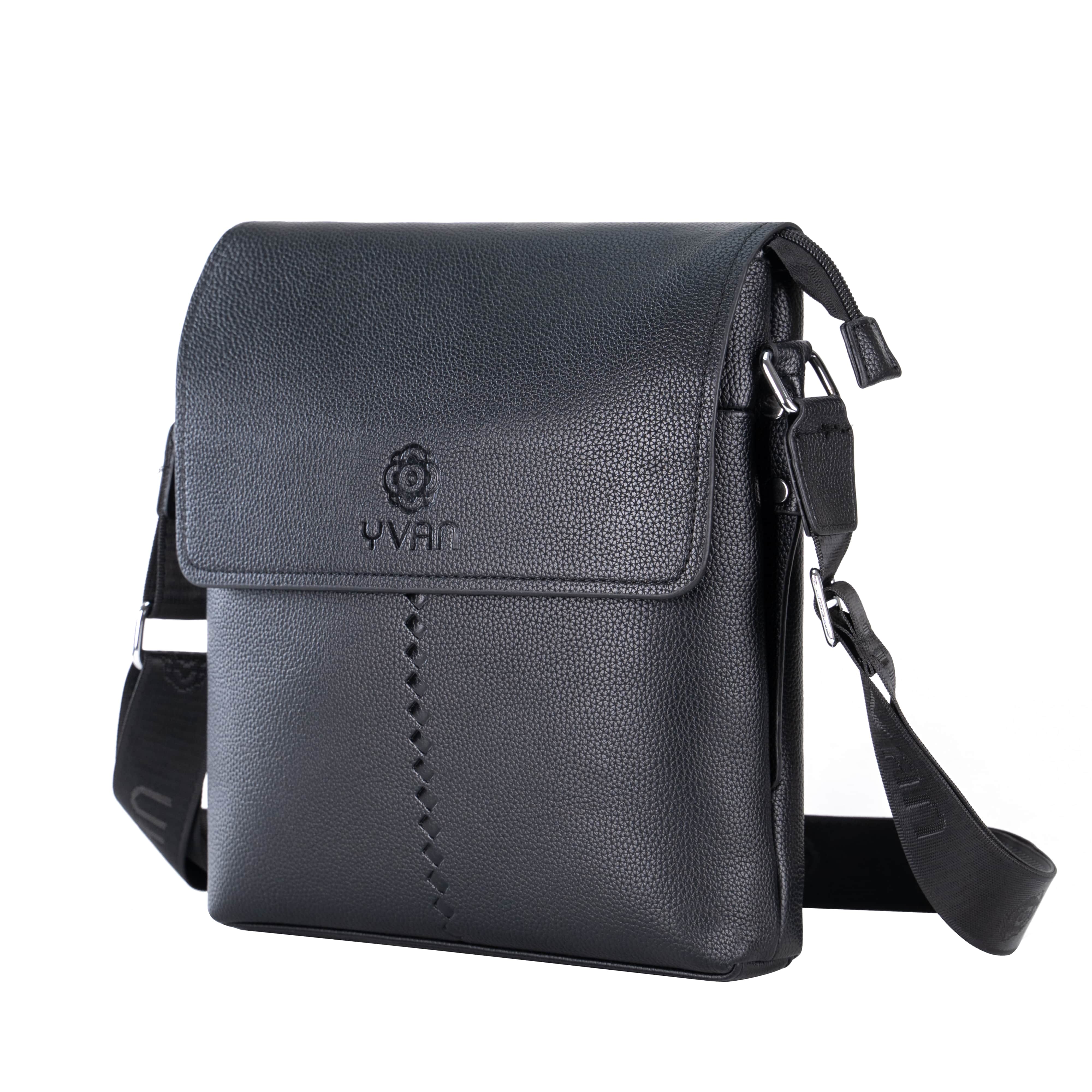 Túi đeo chéo sinh viên da PU cao cấp form đứng màu trơn basic dập vân nổi thời trang thanh lịch chính hãng YVan 52015-2