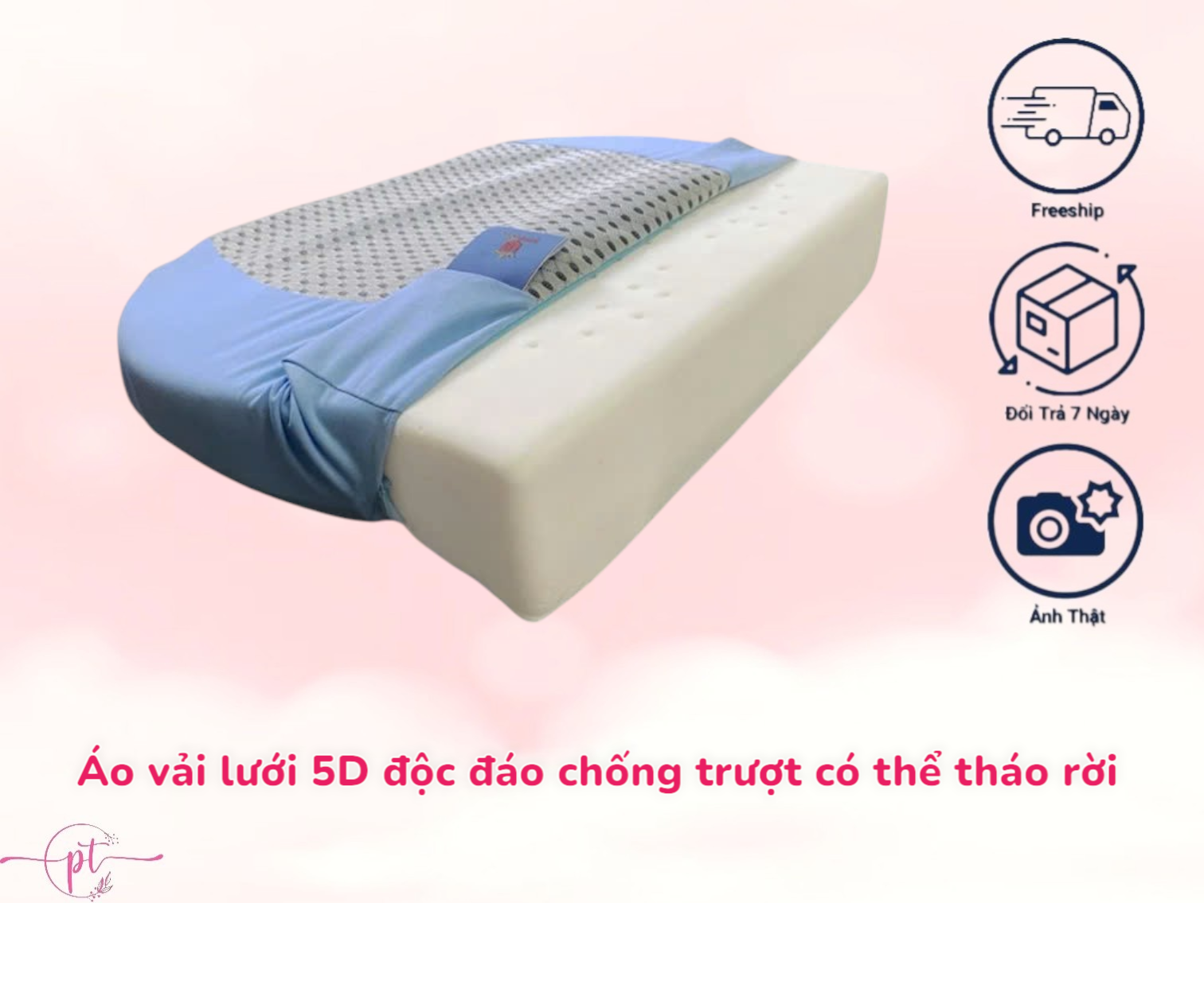 Gối Chống Trào Ngược Cho Bé Babyskin, Chống Chớ Sữa, Chống Sặc Chất Liệu Latex Foam Êm Ái Không Mùi