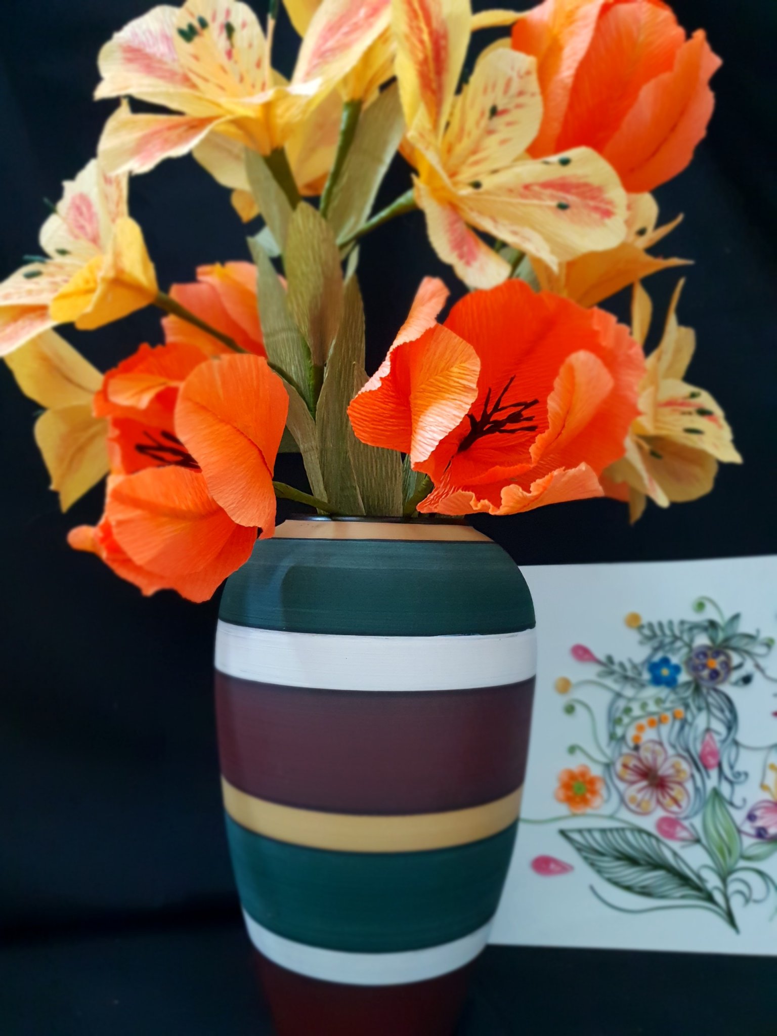 Bình hoa nghệ thuật bằng gốm sứ cao cấp - Màu thổ cẩm